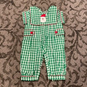 NWT Smocked Polkadot Santa longall - adorable!